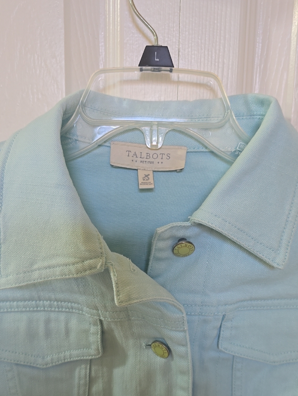 Talbots Petite Pastel Blue Denim Jacket
